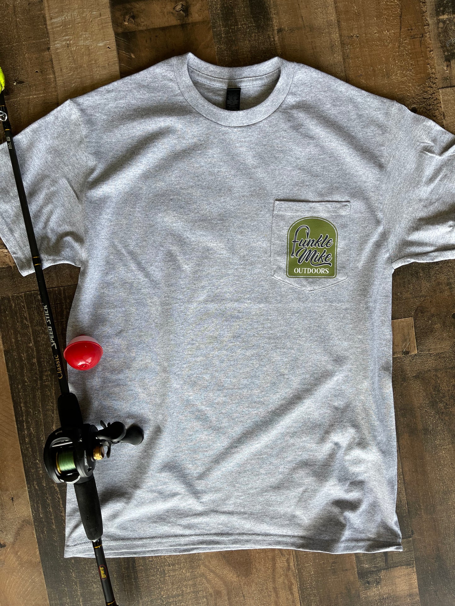 Funkle Mike Outdoors- Sport Grey Pocket T