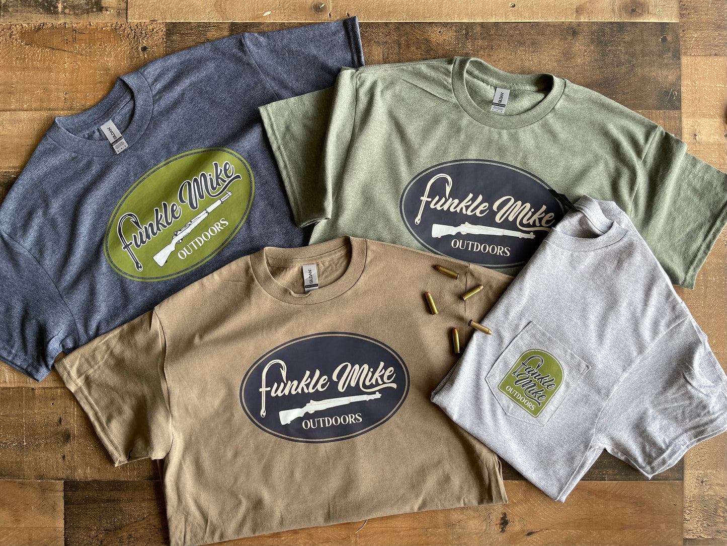 Funkle Mike Outdoors Logo T- Heather Military Green